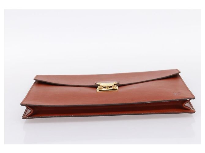 LOUIS VUITTON Epi Porte Documents Senatur Briefcase Brown M54453 LV Auth LN129 Marrone - vista 6