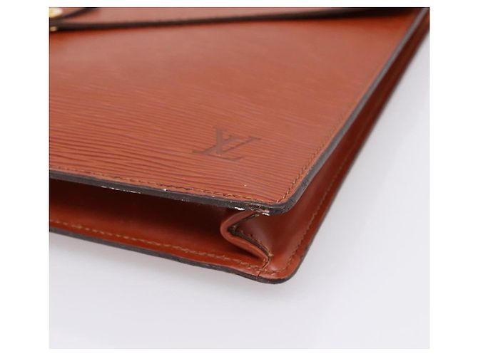 LOUIS VUITTON Epi Porte Documents Senatur Briefcase Brown M54453 LV Auth LN129 Marrone - vista 7