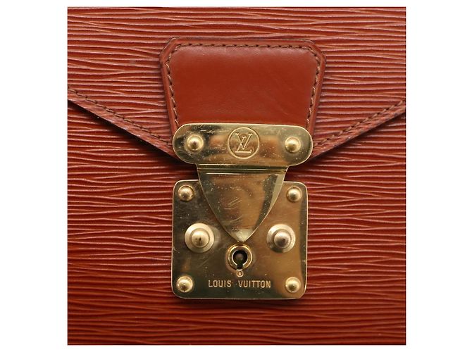 LOUIS VUITTON Epi Porte Documents Senatur Briefcase Brown M54453 LV Auth LN129 Marrone - vista 8