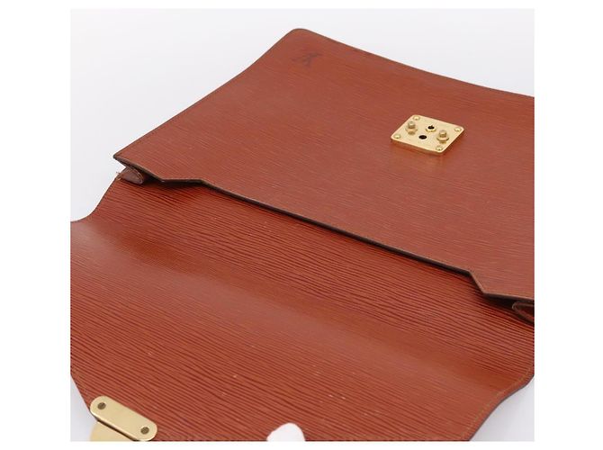LOUIS VUITTON Epi Porte Documents Senatur Briefcase Brown M54453 LV Auth LN129 Marrone - vista 9