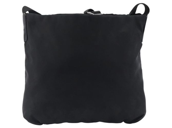 Bolso de hombro PRADA Nylon Negro Plata Auth 201270 - vista 2
