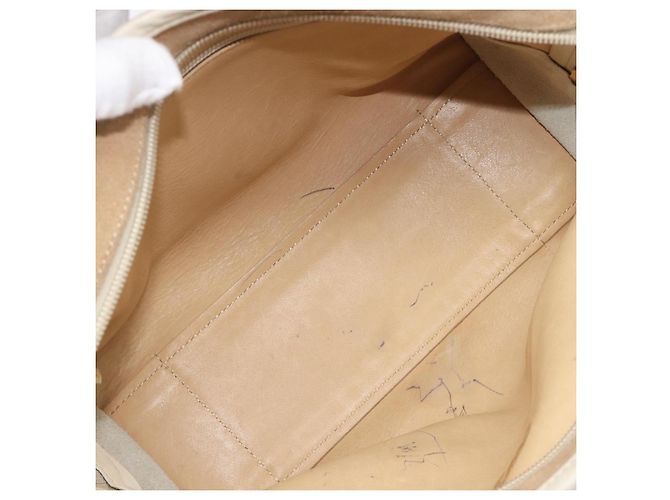 Borsa a mano LOEWE Amazona 28 Camoscio Beige Tono Oro Auth 204571V - vista 10