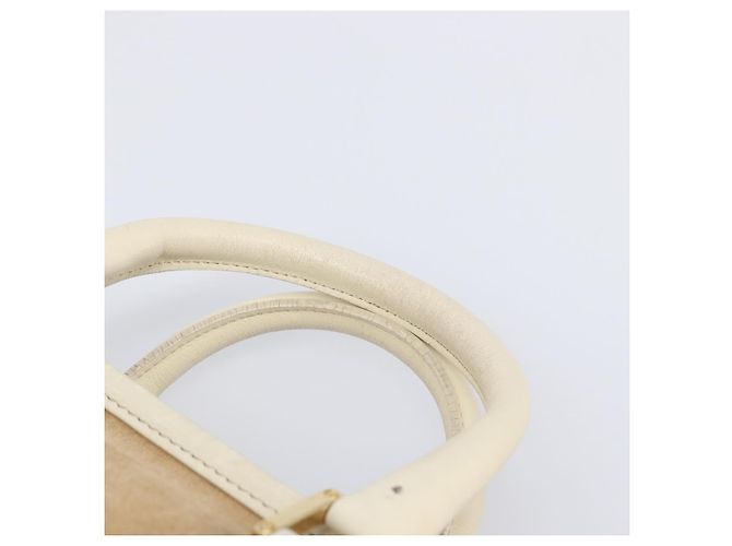 Borsa a mano LOEWE Amazona 28 Camoscio Beige Tono Oro Auth 204571V - vista 14