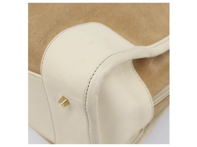 Borsa a mano LOEWE Amazona 28 Camoscio Beige Tono Oro Auth 204571V - vista 15