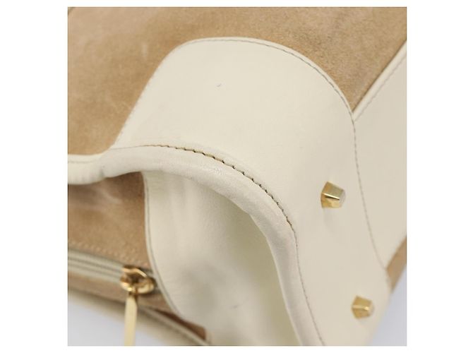 Borsa a mano LOEWE Amazona 28 Camoscio Beige Tono Oro Auth 204571V - vista 16