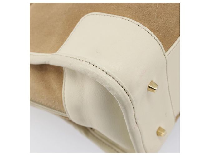 Borsa a mano LOEWE Amazona 28 Camoscio Beige Tono Oro Auth 204571V - vista 18
