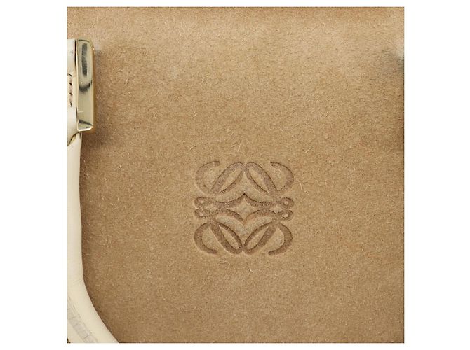 Borsa a mano LOEWE Amazona 28 Camoscio Beige Tono Oro Auth 204571V - vista 19