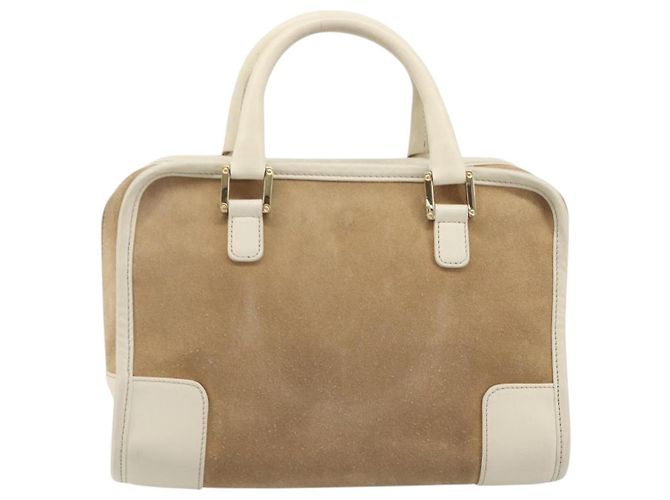 Borsa a mano LOEWE Amazona 28 Camoscio Beige Tono Oro Auth 204571V - vista 2
