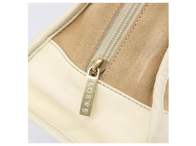 Borsa a mano LOEWE Amazona 28 Camoscio Beige Tono Oro Auth 204571V - vista 20