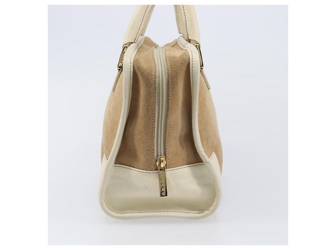 Borsa a mano LOEWE Amazona 28 Camoscio Beige Tono Oro Auth 204571V - vista 4