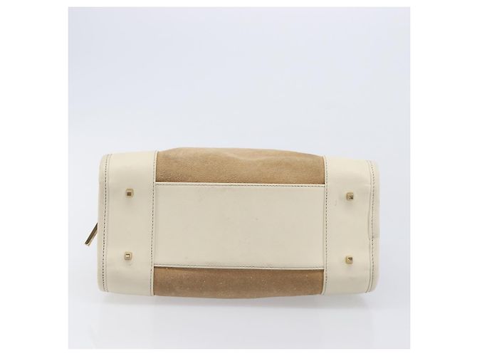 Borsa a mano LOEWE Amazona 28 Camoscio Beige Tono Oro Auth 204571V - vista 5
