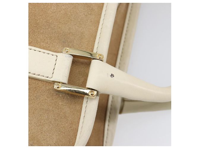 Borsa a mano LOEWE Amazona 28 Camoscio Beige Tono Oro Auth 204571V - vista 8