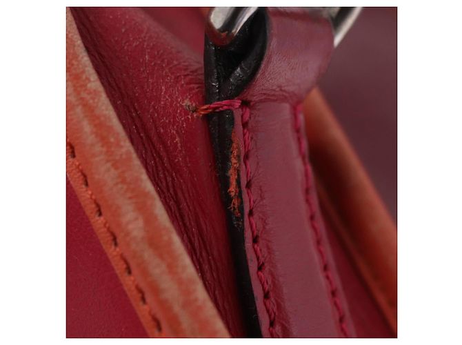 Bolso de hombro LOEWE de cuero rojo y dorado auténtico 204848 Roja - vista 11