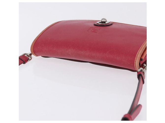 Bolso de hombro LOEWE de cuero rojo y dorado auténtico 204848 Roja - vista 14