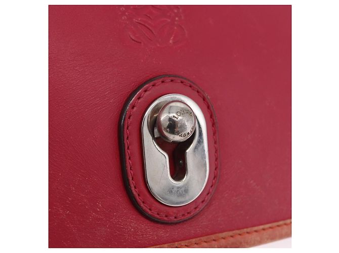 Bolso de hombro LOEWE de cuero rojo y dorado auténtico 204848 Roja - vista 24
