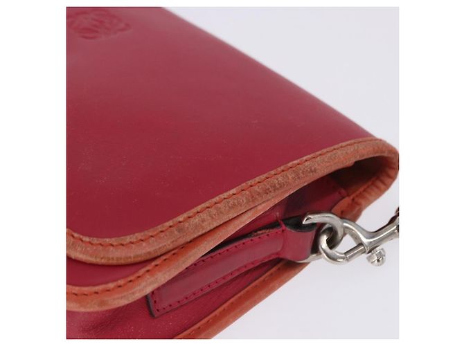Bolso de hombro LOEWE de cuero rojo y dorado auténtico 204848 Roja - vista 4