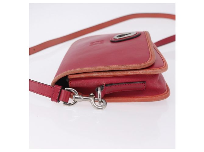 Bolso de hombro LOEWE de cuero rojo y dorado auténtico 204848 Roja - vista 5