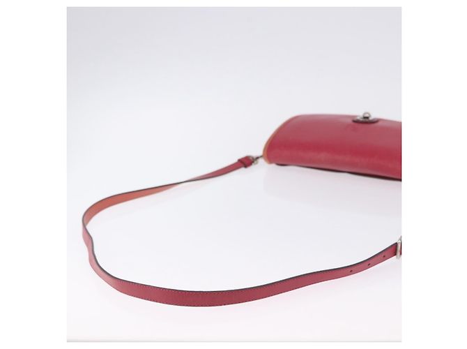 Bolso de hombro LOEWE de cuero rojo y dorado auténtico 204848 Roja - vista 9