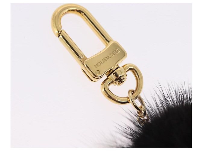 LOUIS VUITTON Porte Cles Wide Panda Bag Charm Fur Black M63094 LV Auth 204063M Nero Bianco - vista 10