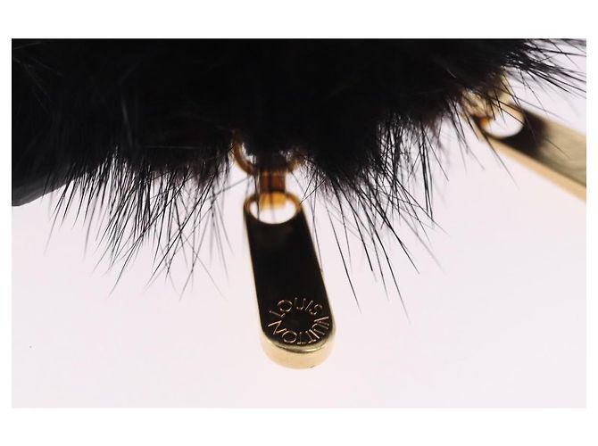 LOUIS VUITTON Porte Cles Wide Panda Bag Charm Fur Black M63094 LV Auth 204063M Nero Bianco - vista 14