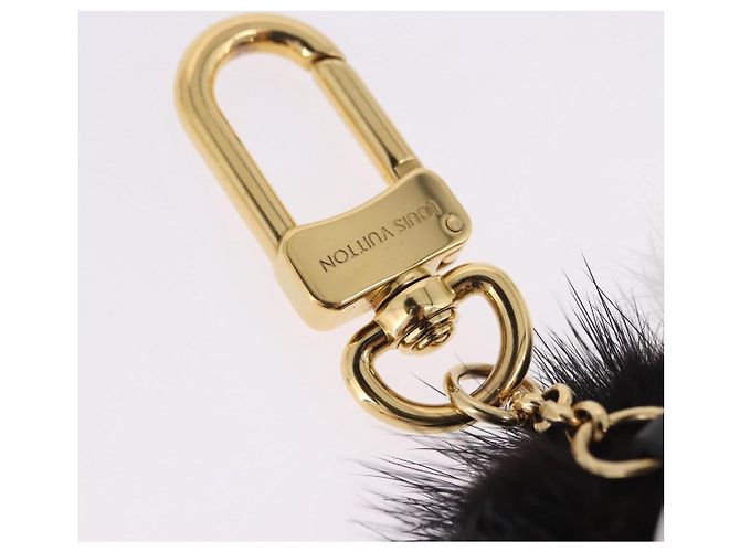LOUIS VUITTON Porte Cles Wide Panda Bag Charm Fur Black M63094 LV Auth 204063M Nero Bianco - vista 8