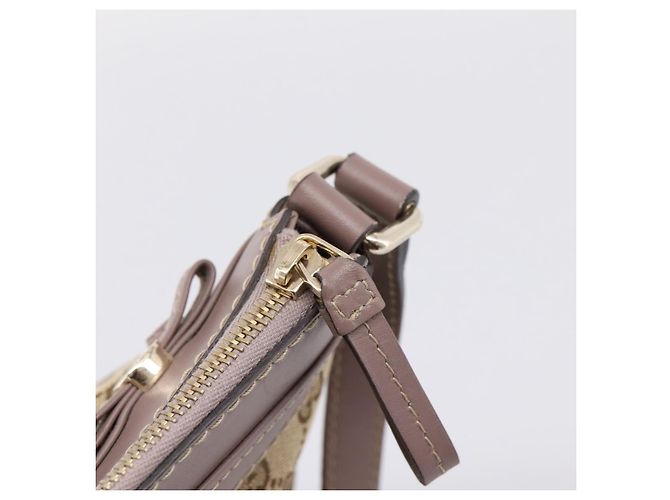 Borsa a tracolla GUCCI GG Canvas Mayfair Beige Gold 257065 Auth 204812 D'oro - vista 14