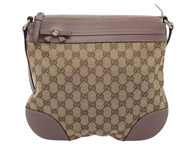 Borsa a tracolla GUCCI GG Canvas Mayfair Beige Gold 257065 Auth 204812 D'oro - vista 2