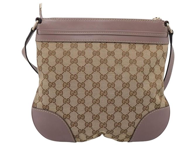 Borsa a tracolla GUCCI GG Canvas Mayfair Beige Gold 257065 Auth 204812 D'oro - vista 3
