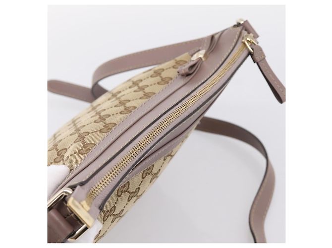 Borsa a tracolla GUCCI GG Canvas Mayfair Beige Gold 257065 Auth 204812 D'oro - vista 6