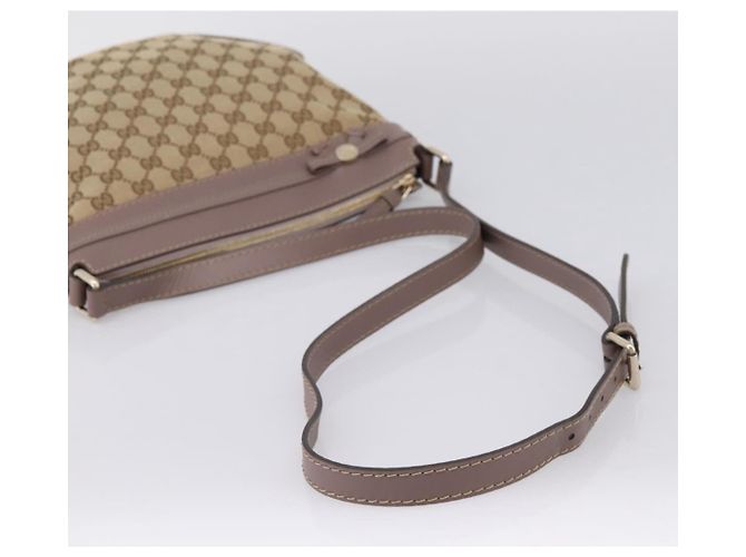 Borsa a tracolla GUCCI GG Canvas Mayfair Beige Gold 257065 Auth 204812 D'oro - vista 7