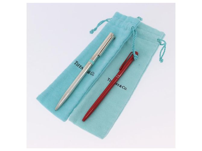 Tiffany & Co Penna a sfera TIFFANY&Co. metallo set da 2 Argento Rosso Auth SW2832 - vista 16
