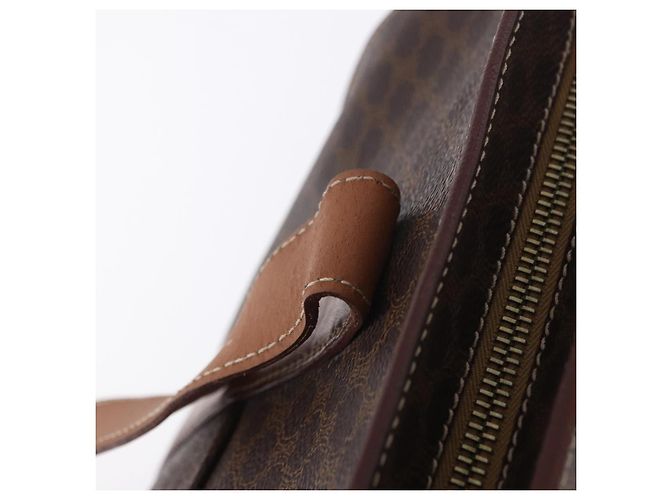 Céline CELINE Macadam Canvas Tote Bag PVC Leder Braun Gold Auth 204387 Golden - Ansicht 15