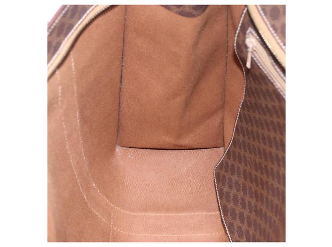 Céline CELINE Macadam Canvas Tote Bag PVC Leder Braun Gold Auth 204387 Golden - Ansicht 25