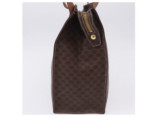 Céline CELINE Macadam Canvas Tote Bag PVC Leder Braun Gold Auth 204387 Golden - Ansicht 7
