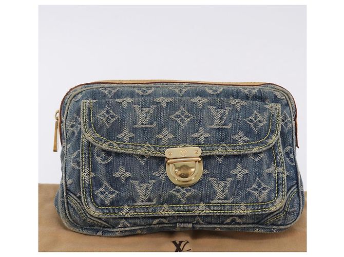 LOUIS VUITTON Monogram Denim Bum Bag Body Bag Blue M95347 LV Auth 204036A - vista 12