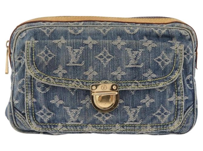 LOUIS VUITTON Monogram Denim Bum Bag Body Bag Blue M95347 LV Auth 204036A - vista 13