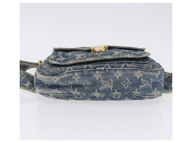 LOUIS VUITTON Monogram Denim Bum Bag Body Bag Blue M95347 LV Auth 204036A - vista 6