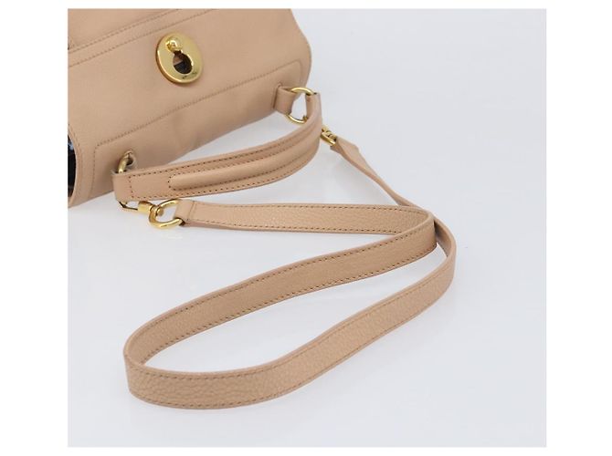 Autre Marque Borsa a mano SAINT LAURENT Muse To Leather 2way Beige Gold Tone 283761 Auth BA15574A - vista 10