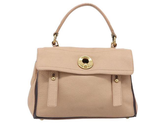 Autre Marque Borsa a mano SAINT LAURENT Muse To Leather 2way Beige Gold Tone 283761 Auth BA15574A - vista 2