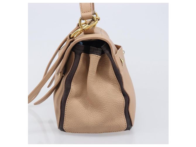 Autre Marque Borsa a mano SAINT LAURENT Muse To Leather 2way Beige Gold Tone 283761 Auth BA15574A - vista 4