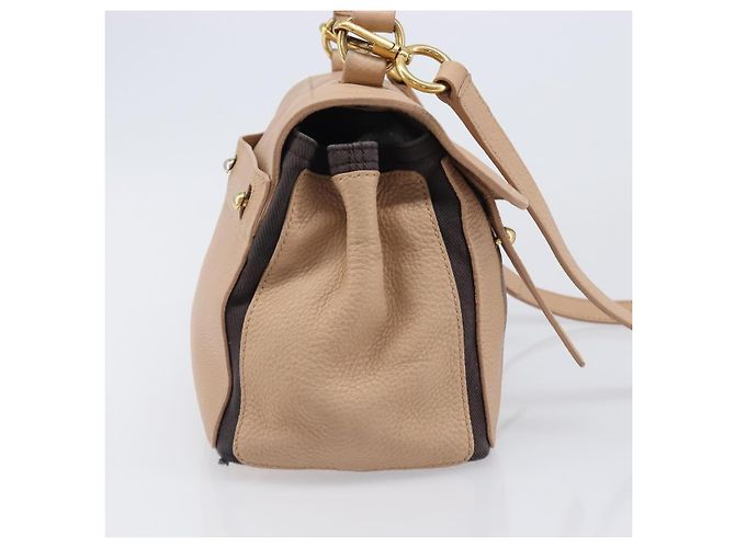 Autre Marque Borsa a mano SAINT LAURENT Muse To Leather 2way Beige Gold Tone 283761 Auth BA15574A - vista 5