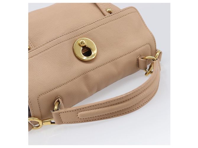 Autre Marque Borsa a mano SAINT LAURENT Muse To Leather 2way Beige Gold Tone 283761 Auth BA15574A - vista 6