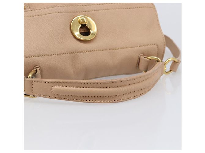 Autre Marque Borsa a mano SAINT LAURENT Muse To Leather 2way Beige Gold Tone 283761 Auth BA15574A - vista 7