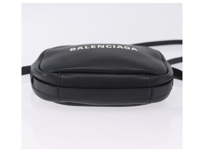 BALENCIAGA Borsa Everyday Camera XS Pelle Nero Argento 489809 Auth 205151V - vista 13