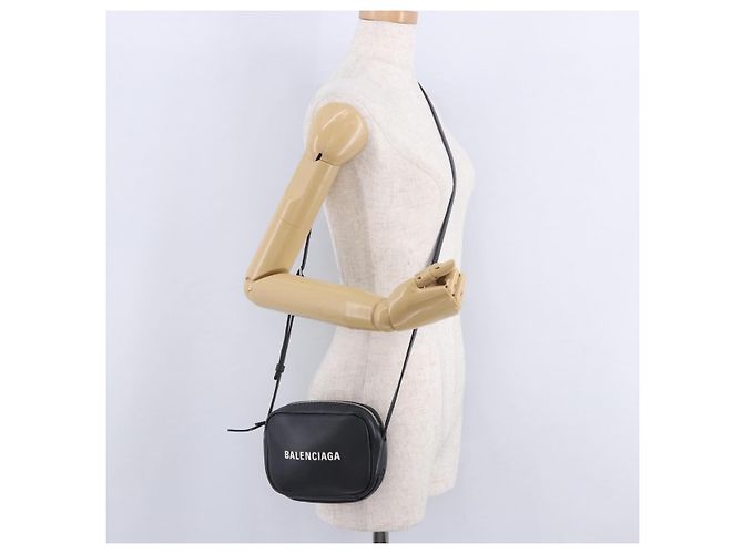 BALENCIAGA Borsa Everyday Camera XS Pelle Nero Argento 489809 Auth 205151V - vista 25