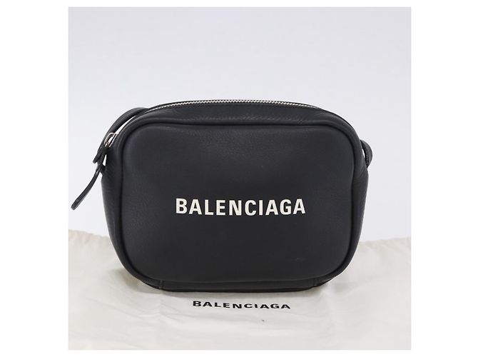 BALENCIAGA Borsa Everyday Camera XS Pelle Nero Argento 489809 Auth 205151V - vista 26