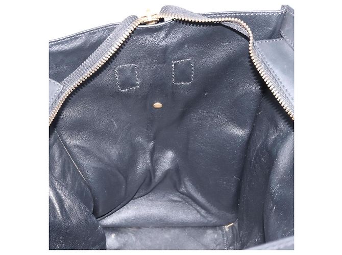 Céline CELINE Luggage Mini Shopper Handtasche Canvas Leather Black Gold Auth 203648A Schwarz Golden - Ansicht 20