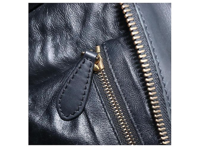 Céline CELINE Luggage Mini Shopper Handtasche Canvas Leather Black Gold Auth 203648A Schwarz Golden - Ansicht 22