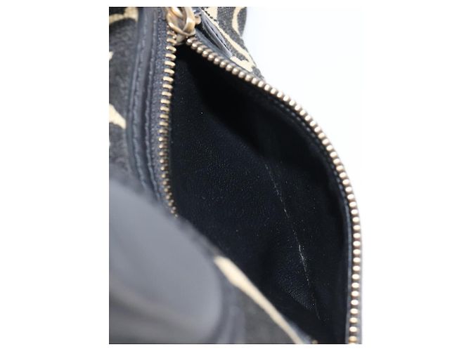 Céline CELINE Luggage Mini Shopper Handtasche Canvas Leather Black Gold Auth 203648A Schwarz Golden - Ansicht 24