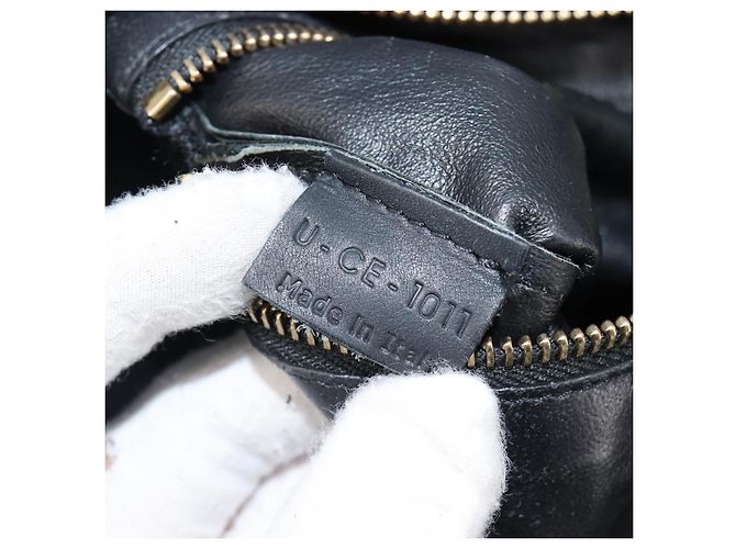 Céline CELINE Luggage Mini Shopper Handtasche Canvas Leather Black Gold Auth 203648A Schwarz Golden - Ansicht 25